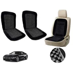 Auto Pearl PU, Velvet &a; Wooden Beads Black Rectangular Seat Cushion for BMW i8 (Pack of 2 )-picture-39