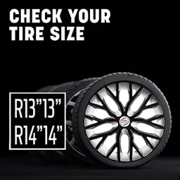 Auto Pearl 4 Pcs 14 inch ABS Silver &a; Black Car Wheel Cover Set for Honda Jazz 2015 E image 2