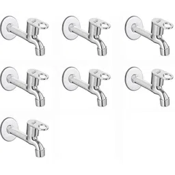 Spazio MAX Stainless Steel Chrome Finish Long Body Bib Cock with Wall Flange (Pack of 7)-picture-44