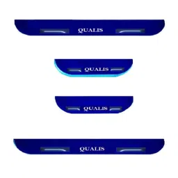 Car Accessories Hub 4 Pcs Acrylic Black Sill Scuff Plate Set with Blue LED for Toyota Qualis All Model-picture-41
