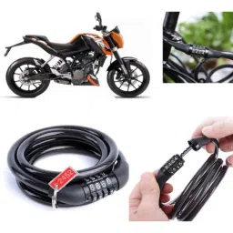 Auto Pearl PVC &a; Plastic Black Combination Cable Lock for 200 Duke, 881-picture-19