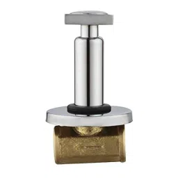 Spazio Plano 1/2 inch Brass Silver Chrome Finish Concealed Stop Cock with Brass Quarter Turn Fitting &a; Concealed Flange image 2