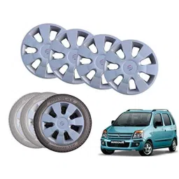Auto Pearl 13 inch ABS Silver Car Hubcap Wheel Cover with Retention Ring Set for Wagon R 20062010-picture-40