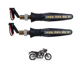 Kozdiko 4 Pcs Plastic Front &a; Rear Side Sleek Yellow Bike Indicator Set for Triumph Bonnervilie Street Twin-picture-10