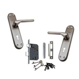 Atom Penta Stainless Steel Stain Finish Double Stage Mortise Lock Set With 3 Keys-picture-45