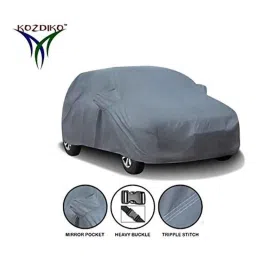 Kozdiko Polyester Matty Grey Car Body Cover with Mirror Pockets &a; Buckle Belt for Tata Tigor image 2
