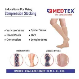 Medtex 18 Anti Embolism DVT Prophylaxis Below Knee Beige Stockings, Size: M image 2