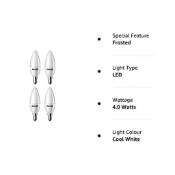 Philips 4W E14 6500K Cool Day White LED Bulb (Pack of 4) image 3