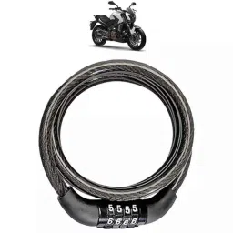 Cartronics Black 4 Digit Password Bike Number Lock for Bajaj Dominar Black-picture-15