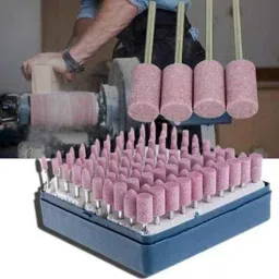 Krost 100Pcs Mounted Stone Point Cylinder, Conical, Grinding Wheels Bit Set For Rotary Tools 3mm/1/8&s;&s; Dia Shank image 3