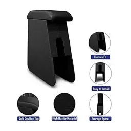 SureStrive Wooden &a; Rexine Black Custom Fit Car Arm Rest for Nissan Sunny All Model image 3