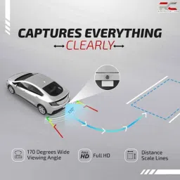 Riderscart 8 LED Black Waterproof 170 deg Wide Angle Car Rear View Reverse Parking Camera with Night Vision image 5