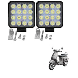 Kozdiko 2 Pcs 48W White Square LED Scooty Beam Light Set for Vespa VXL 150-picture-35
