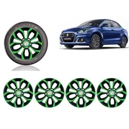 Auto Pearl 4 Pcs 14 inch Green &a; Black ABS Press Type Hubcap Wheel Cover Set with Retention Ring for Maruti Suzuki SwiftDzire2020-picture-14