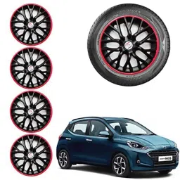 Auto Pearl 4 Pcs 14 inch ABS Black &a; Red Car Wheel Cover Set for Hyundai i10 Grand Nios-picture-39
