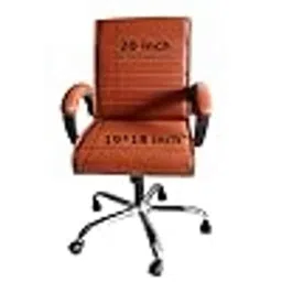 P P Chair Leatherette Brown Relaxing Revolving Office Executive Chair image 5