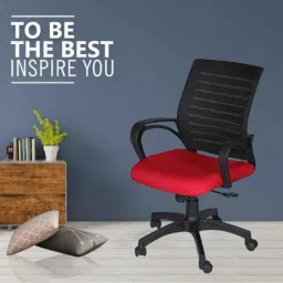 Heikin Boom Red Low Back Breathable Mesh DIY Ergonomic Office Chair for Work from Home, HE-00017 image 3