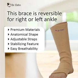 Dr Odin Elastic Beige Ankle Support Brace with Closed Heel Size: L image 3