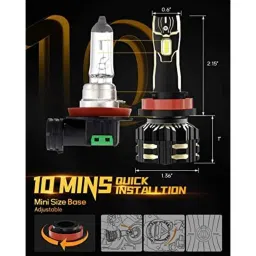 Auxbeam GX 120W Aluminium 9012/HIR2 Automotive LED Headlight Bulb Set, GX-9012 image 2