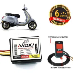 Auto Pearl 12V Black Front &a; Rear Flasher Indicator Light with Switch for Elettrica BS6-picture-34