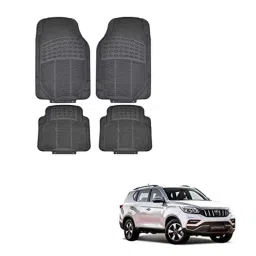 Kozdiko 4 Pcs Rubber Black Car Simple Floor Mat Set for Mahindra Alturas G4-picture-31