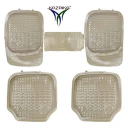 Kozdiko 5 Pcs 4G Beige Rubber &a; PVC Heavy Car Foot Mat Set for Honda WRV, koz_81162 image 2