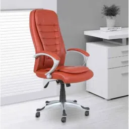 Modern India Leatherette Tan High Back Office Chair, MI274 (Pack of 2) image 5