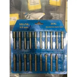 Krost 9764 Shank Diamond Point Set Glass Grinding, 6.0mm, 20 Piece, Silver image 2