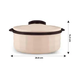 Trueware Regal 2000ml Off-White &a; Black Mirror Finish Casserole image 5