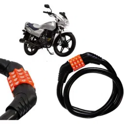 Auto Pearl Black &a; Orange 4 Digit Anti-Theft Combination Number Lock for Freedom Prima-picture-25