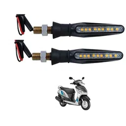 Kozdiko 4 Pcs Plastic Front &a; Rear Side Sleek Yellow Bike Indicator Set for Yamaha Alpha-picture-15