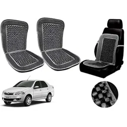 Auto Pearl PU, Velvet &a; Wooden Beads Grey Rectangular Seat Cushion for Toyota Siena (Pack of 2 )-picture-44