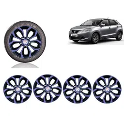 Auto Pearl 4 Pcs 15 inch Violet &a; Black ABS Press Type Hubcap Wheel Cover Set with Retention Ring for Maruti Suzuki BalenoNew-picture-23