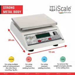 iScale 5kg and 0.2g Accuracy Silver and Jewelry Weighing Machine with Double Green Display image 2