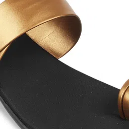 WALKWAY by Metro Gold-Toned Wedge Sandal Heels image 4