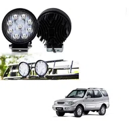 Kozdiko 2 Pcs 27W 4 inch 9 LED Waterproof Round White Fog Light Set with Mounting Brackets for Tata Safari Dicor, kozd_19961-picture-21