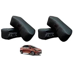 Kozdiko 4 Pcs CV Designer Black Leatherite Neck Rest Car Cushion Pillow Set for Tata Tigor-picture-13