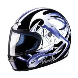 Studds Bravo D3 Decor Plastic Black &a; Blue Full Face Helmet, Size: Large-picture-28