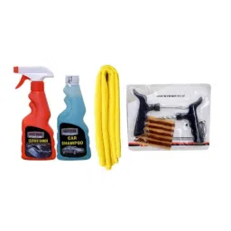 Indopower Ff634 250ml Leather Shiner Spray, 250ml Car Shampoo, Yellow Microfiber Cloth &a; Tubelass Smart Panchar Kit, AHh636-image-63