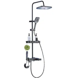 ZeeCry 4-in-1 Black Matt Stainless Steel 304 Wall Mounted Thermostat Digital Multifunction Shower Panel-picture-48