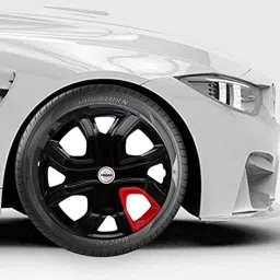 Prigan 4 Pcs 16 inch Polypropylene Black &a; Red Wheel Cover Set for Fiat Linea Emotion, Altroz Black Red 16 image 3