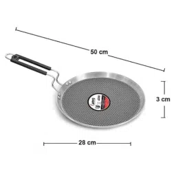 Camro 30cm Stainless Steel Silver Triply Non-Stick Honeycomb Dosa Tawa, THCDT-02 image 2