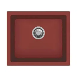 Uken Heavy Duty Quartz Kitchen Sink (21X18) With Accessories(21/18-Qr-Me-Cs-6) Red-image-5
