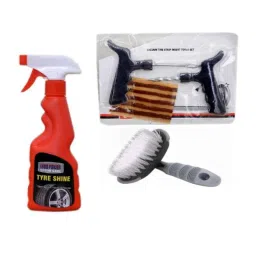 Indopower Ff916 250ml Tyre Shiner Spray, Tubelass Smart Panchar &a; All Tyre Cleaning Brush Kit, AHh918-picture-19
