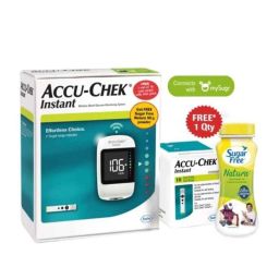 Accu-Chek Instant S Blood Glucose Monitor &a; 10 Test Strips with 50g Sugar Free Natura Free-picture-19