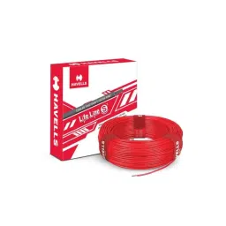 Havells Life Line 0.75 Sqmm Red Single Core FR PVC Copper Insulated Flexible Cable, WHFFCNRA1X75, Length: 90 m-picture-33