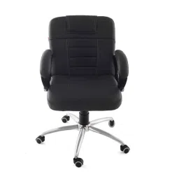 Da Urban Brent Black Mid-Back Swivel Ergonomic Leatherette Padded Desk Computer Office Chair with Armrests image 3