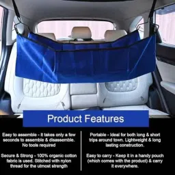 AllExtreme EX-CHC05 Blue Portable Car Cradle Hammock Travel Cloth Jhulan with Adjustable Belt Hangers &a; Carry Bag for 0-3 Years Baby image 2