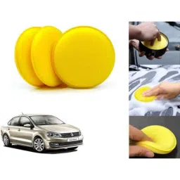 Auto Pearl Polyurethane Beige Washing &a; Waxing Polish Foam Sponge for Vento (Pack of 3)-picture-34