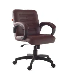 Da Urban Texas Brown Mid-Back Swivel Ergonomic Leatherette Padded Desk Computer Office Chair with Armrests-picture-12